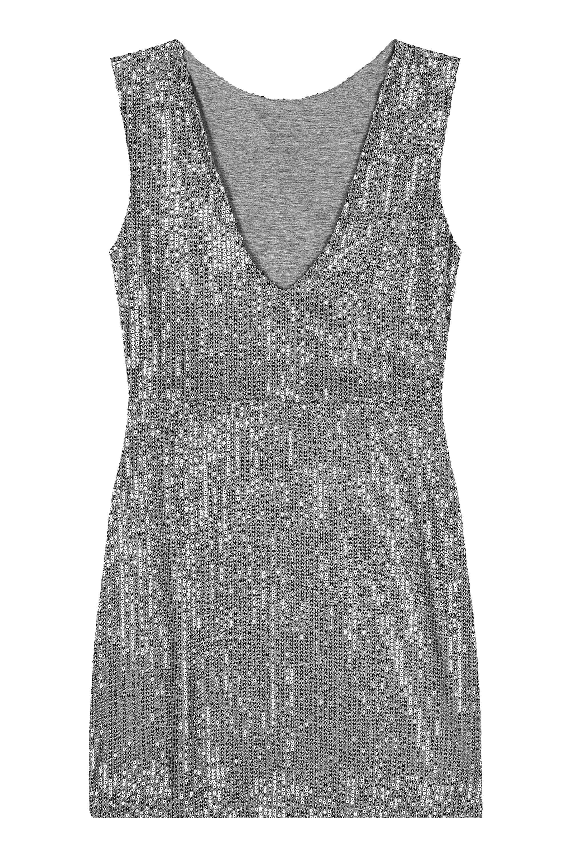 Vestido Juvenil Brilhante em Paetê (Cinza) Gloss - Imagem 4